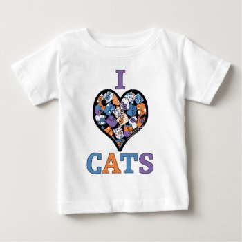 I Love Cats - Collage Heart Baby T-shirt by creationhrt at Zazzle