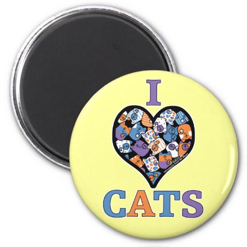 I Love Cats _ Collage Heart Magnet