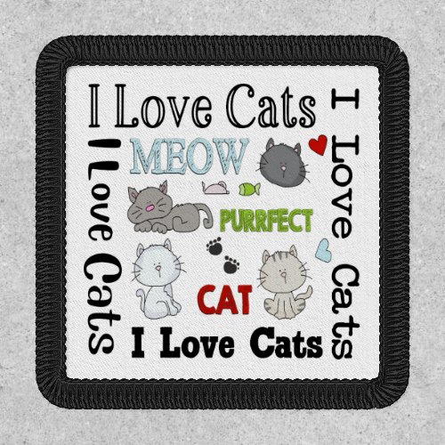 I Love Cats Collage Patch