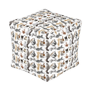I Love Cats Cubed Pouf