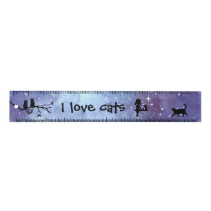 I Love Cats Galaxy Inspirational Ruler