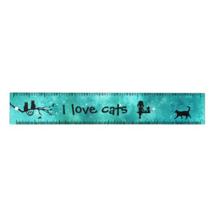 I Love Cats Galaxy Kids Back To School Ruler