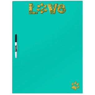 I love cats - gold glitter - dry erase board