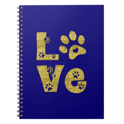 I love cats _ gold notebook