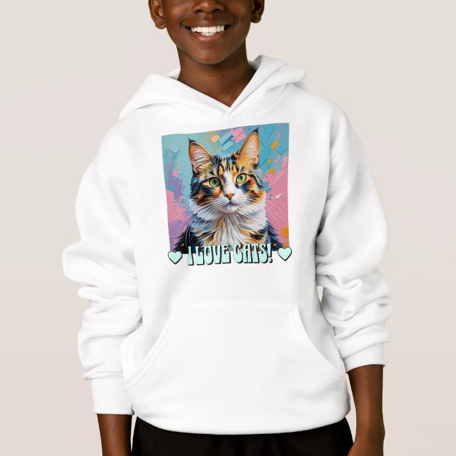 I Love Cats! Hoodie (Front)
