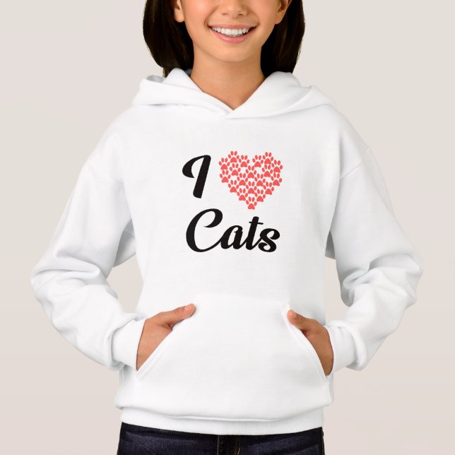 I Love Cats Hoodie (Front)