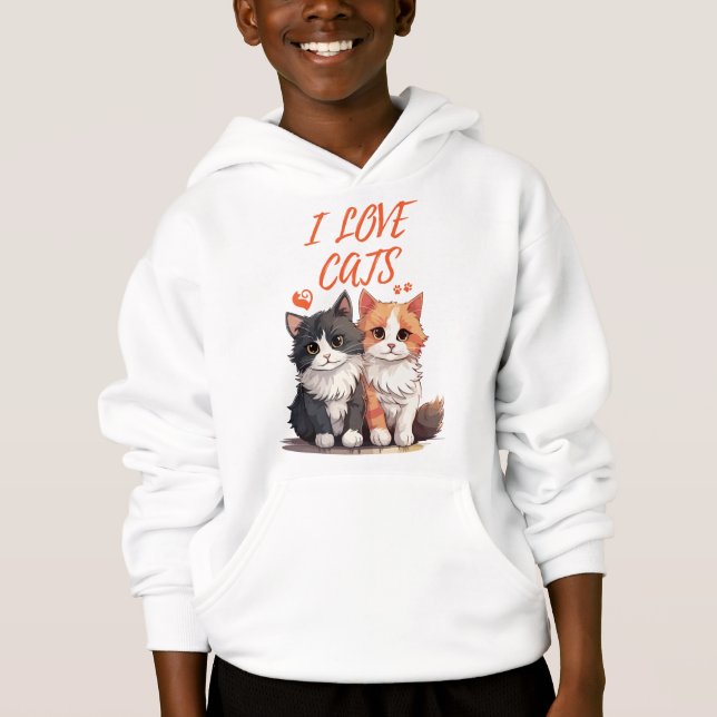 I LOVE CATS HOODIE (Front)