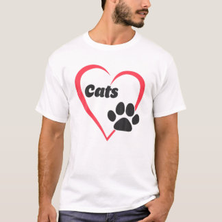 I Love Cats , I Heart Cats, Cat Lover Women Tee