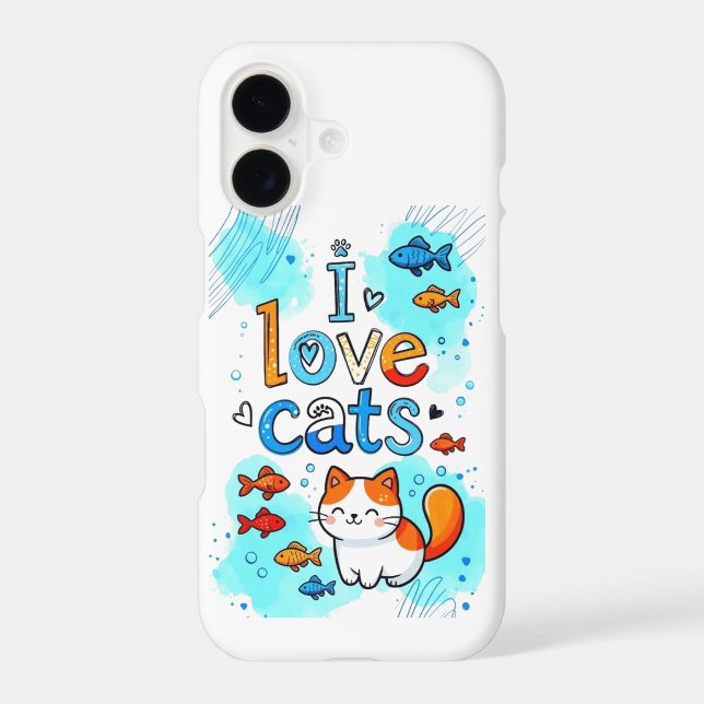 I LOVE CATS IPHONE CASE (Back)
