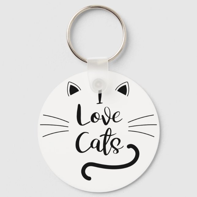 I Love Cats Keychain (Front)