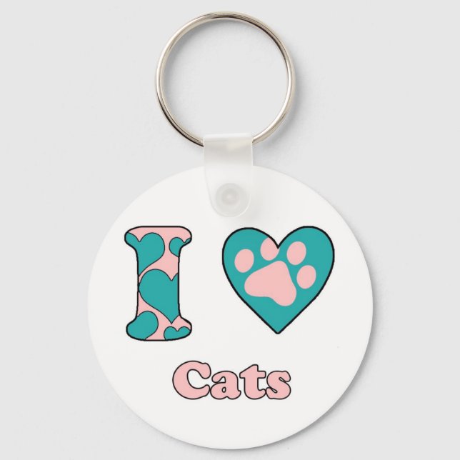 I love cats keychain (Front)