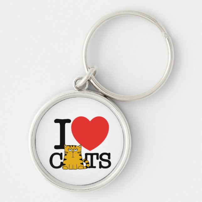 I Love Cats Keychain (Front)