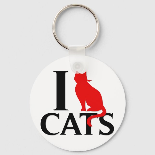 I Love Cats Keychain (Front)