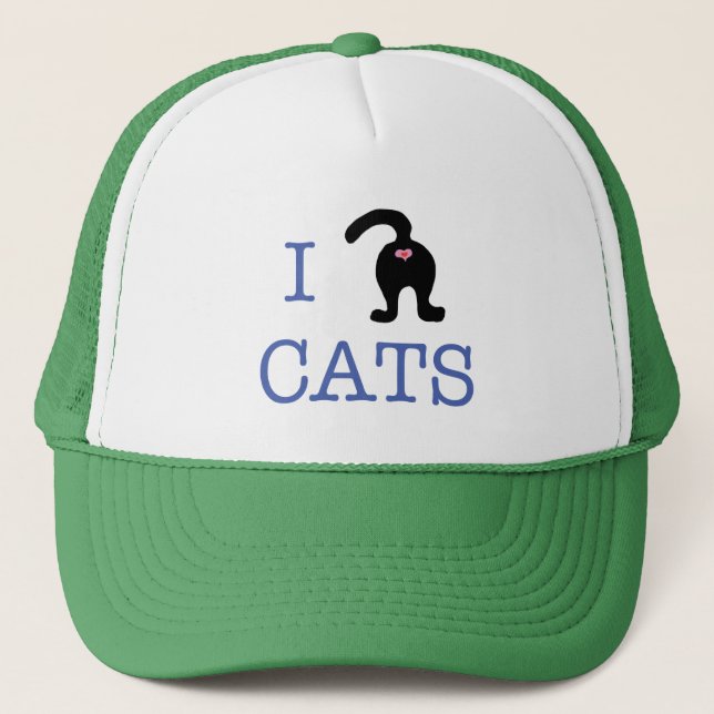 I Love Cats Kitty Butt Hat Humor (Front)