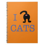 I Love Cats Kitty Cat Butt Notebook at Zazzle