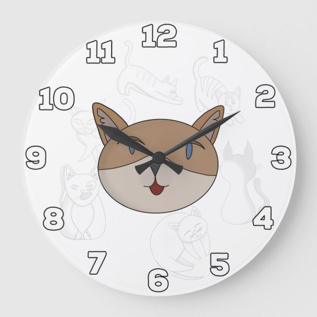 I love cats large clock (Front)