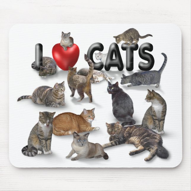 I love Cats Mouse Pad (Front)