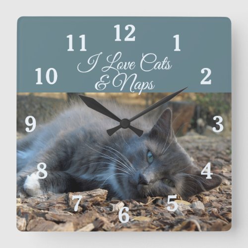 I Love Cats  Naps Wall Clock