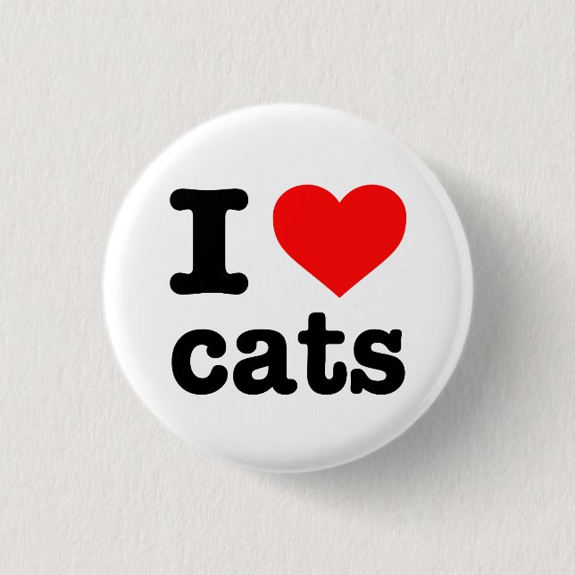"I LOVE CATS" PINBACK BUTTON (Front)