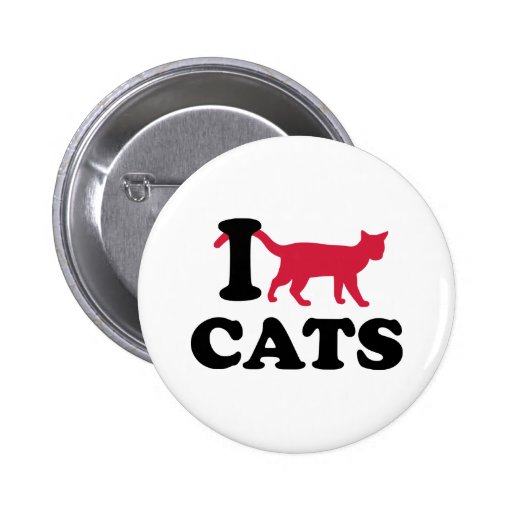 I love cats pinback button | Zazzle