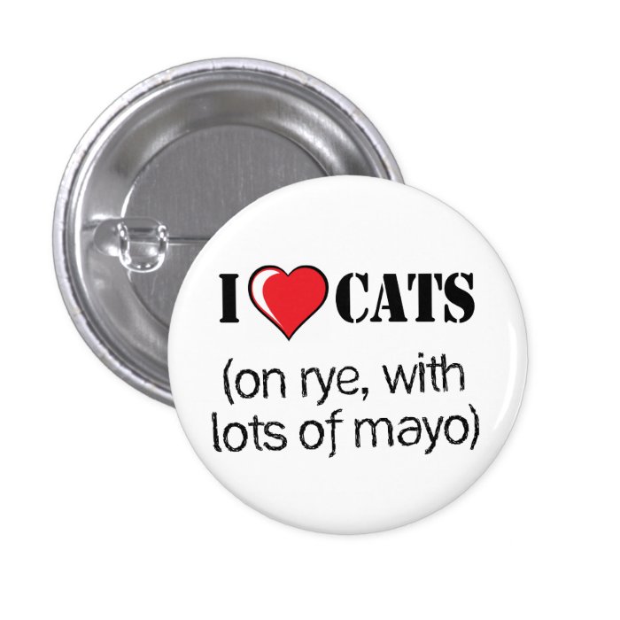 I Love Cats Pinback Buttons