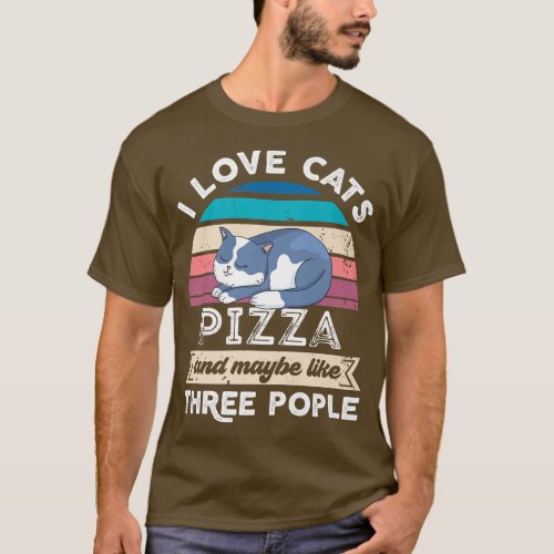 I love Cats Pizza and like Three People Premium  T_Shirt