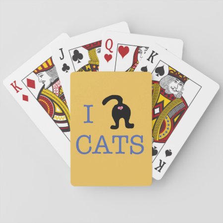 I Love Cats Playing Cards Butt Cute Humor