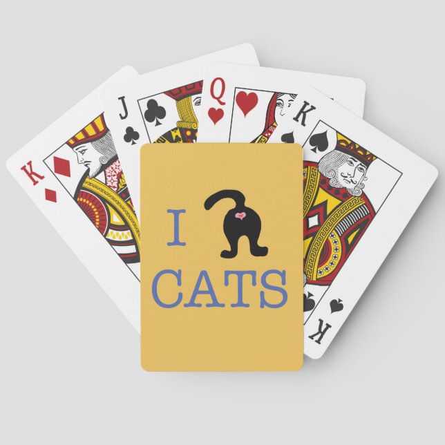 I Love Cats Playing Cards Butt Cute Humor (Back)
