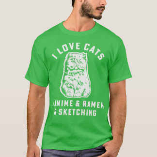 I Love Cats  Ramen Sketching Cat Mom  Girl T-Shirt