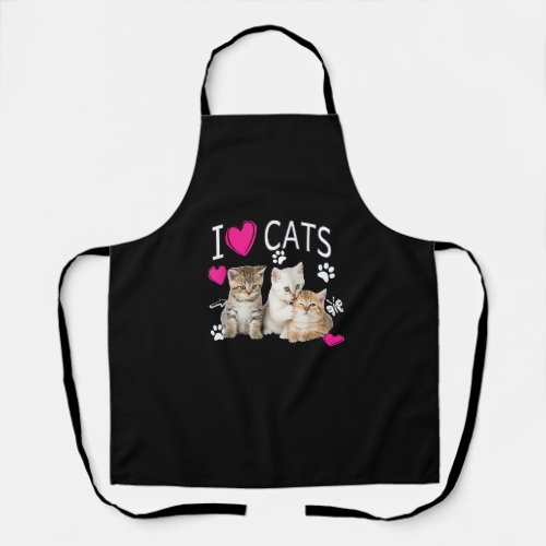 I Love Cats Shirt _ Cat lover _ I love Kittens Gif Apron