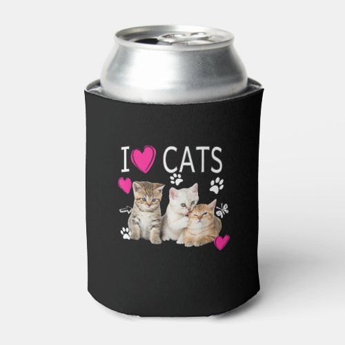 I Love Cats Shirt _ Cat lover _ I love Kittens Gif Can Cooler