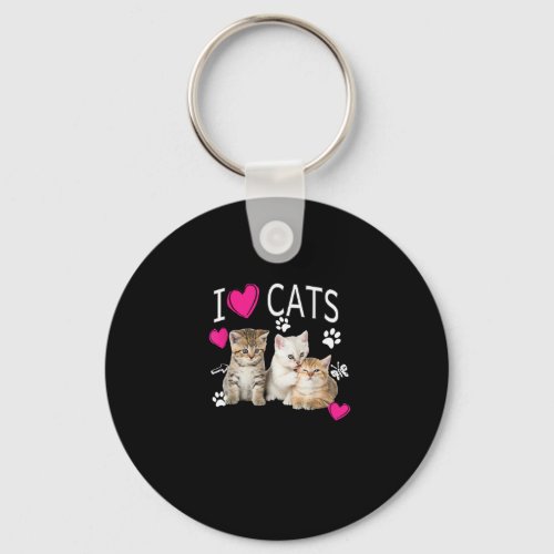 I Love Cats Shirt _ Cat lover _ I love Kittens Gif Keychain