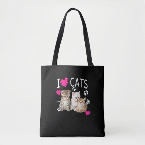 I Love Cats Shirt _ Cat lover _ I love Kittens Gif Tote Bag