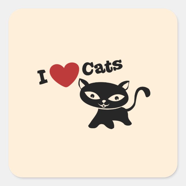 I love cats square sticker (Front)