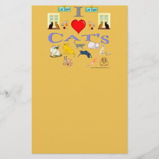 I Love Cat's Stationery