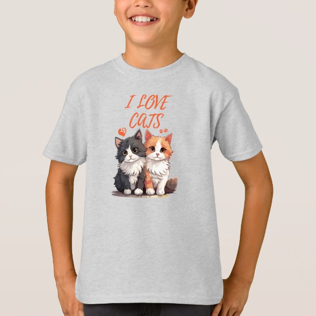 I LOVE CATS T-Shirt (Front)