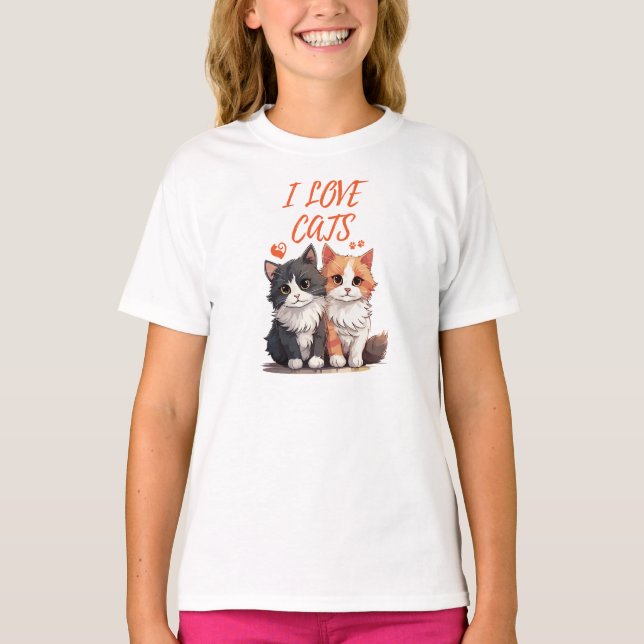 I LOVE CATS T-Shirt (Front)