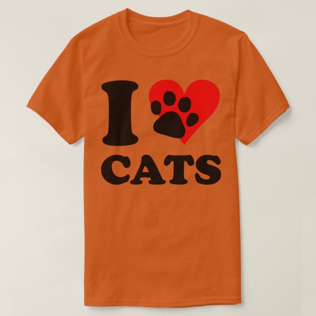 I Love Cats T-Shirt (Design Front)