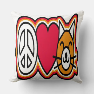 I Love Cats Throw Pillow