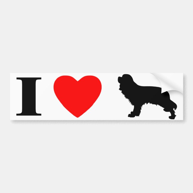 I Love Cavalier Spaniels Bumper Sticker (Front)