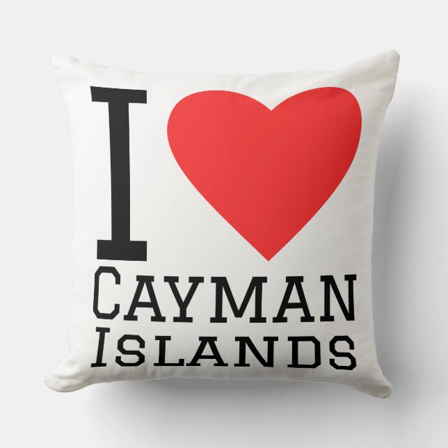 I love Cayman Islands  Throw Pillow (Front)