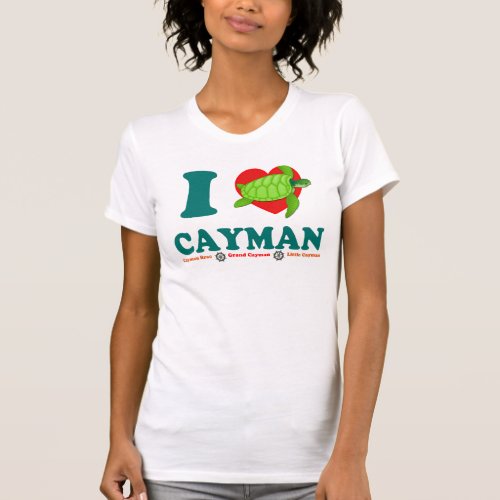I Love Cayman Unique Womens Bella Canvas T_Shirt