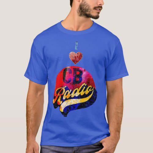 I Love CB HAM Radio Vintage Heart Design  T_Shirt