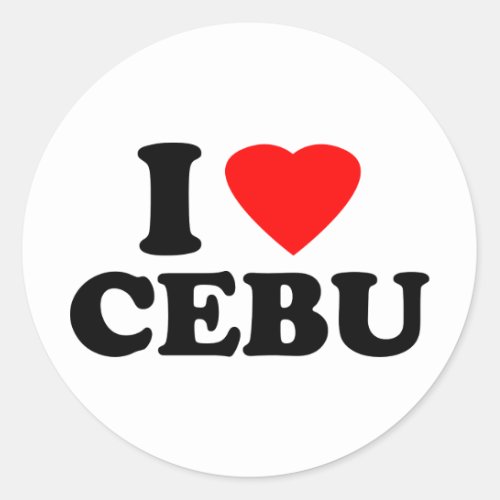 I Love Cebu Classic Round Sticker