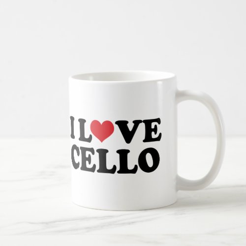 I Love Cello Gift Heart Coffee Mug
