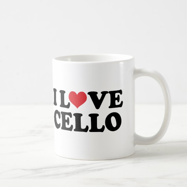 I Love Cello Gift (Heart) Coffee Mug (Right)