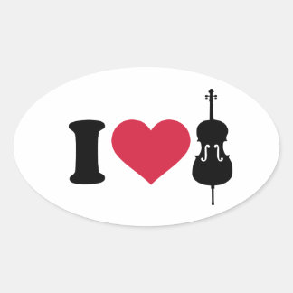 I love Cello Oval Sticker