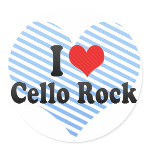 I Love Cello Rock Classic Round Sticker