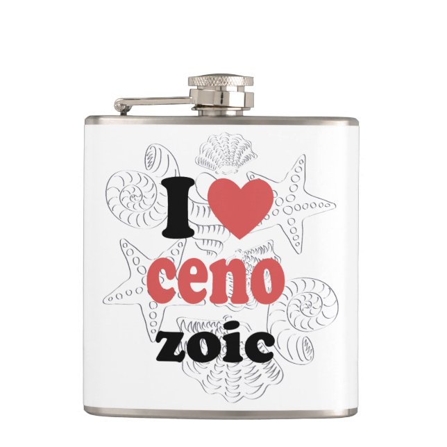 I love Cenozoic funny quote for scientists Flask (Front)