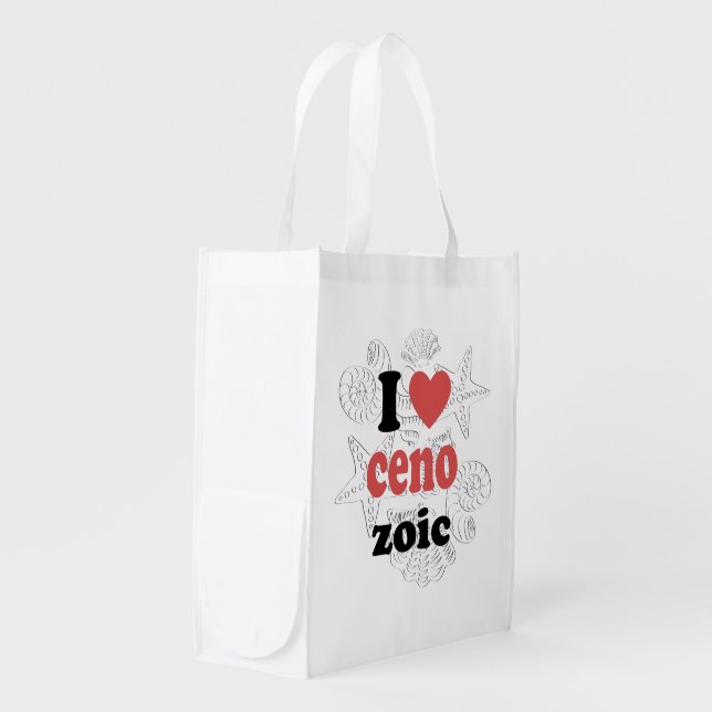 I love Cenozoic funny quote for scientists Grocery Bag (Front Side)
